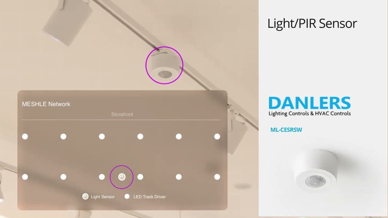Video preview: MESHLE daylight harvesting controlling storefront lighting in an Ingolstadt shopping mall