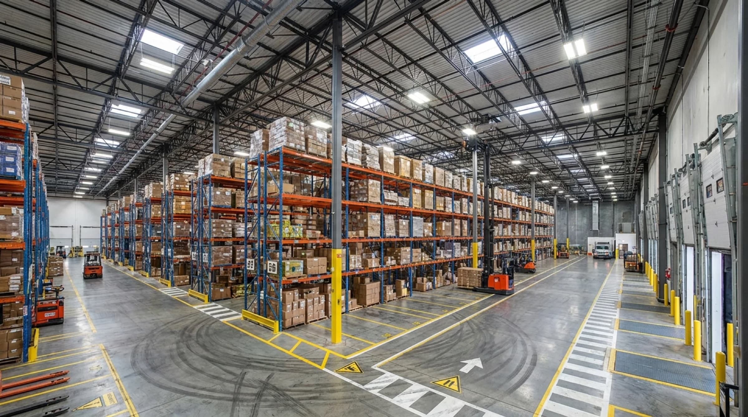 Industrial warehouse with smart lighting