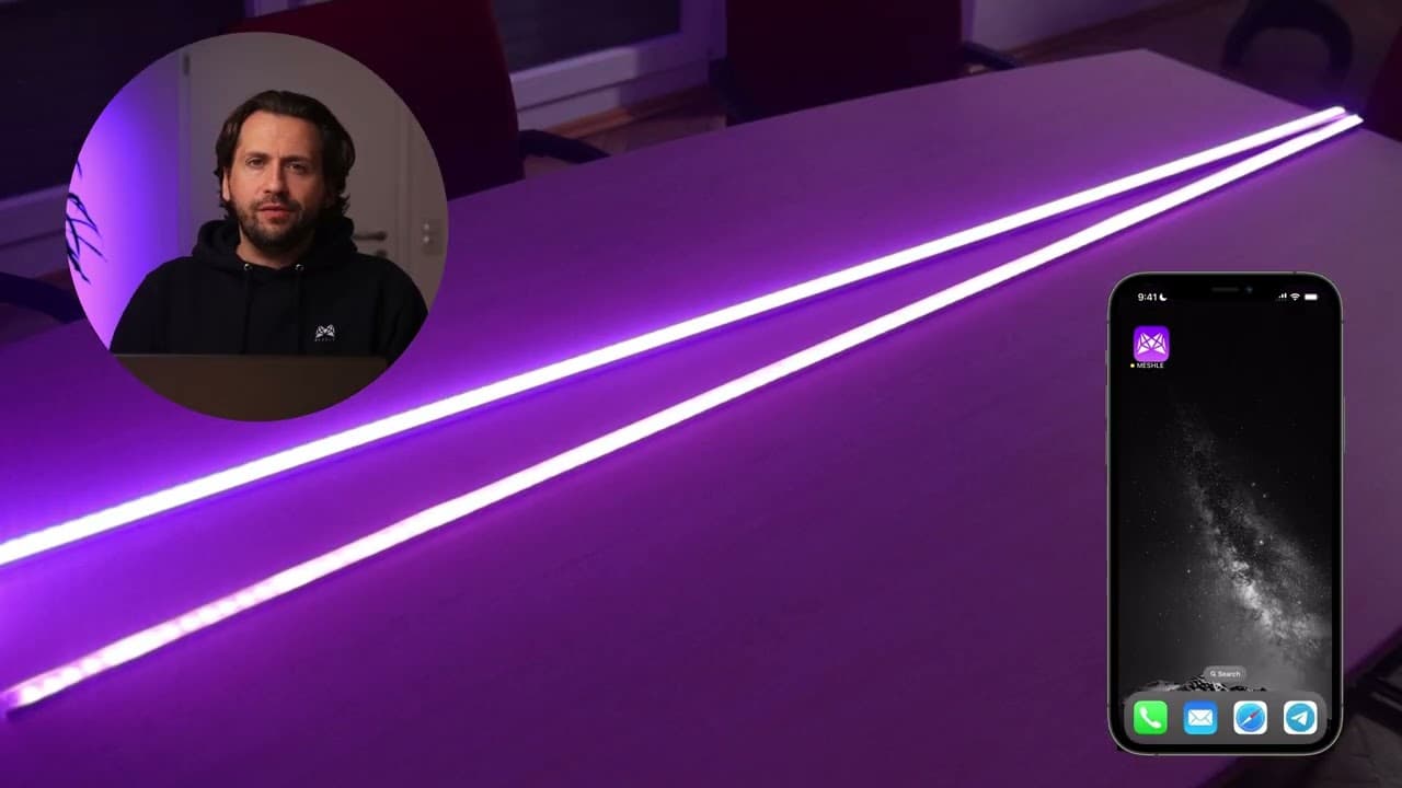 MESHLE SPI light demo — per-pixel animations on an addressable LED strip