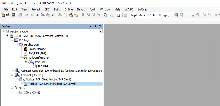 Add Device dialog showing the Modbus TCP Server