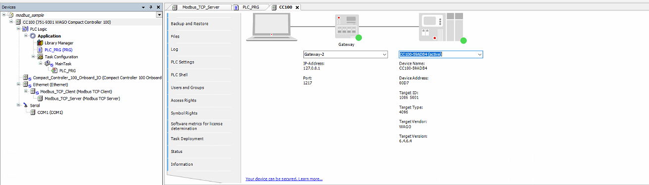 I/O Mapping tab showing the WriteCommands array registers
