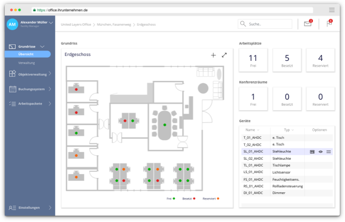 Screenshot of MESHLE Web interface showing a room management interface