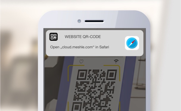 Web App example scanning the MESHLE QR Code