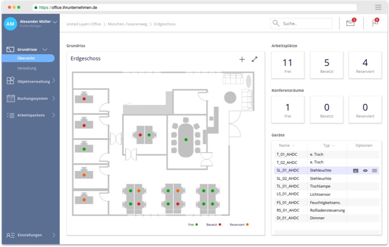 Screenshot of MESHLE Cloud Software shwoing table booking interface